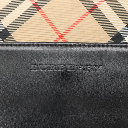 Burberry Nova check Canvas and Leather, Black, Leather, Handbag