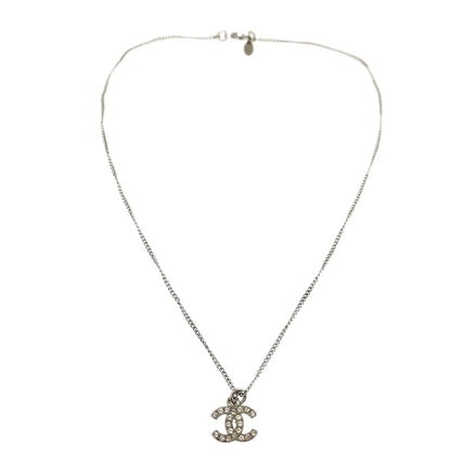 Chanel Rainbow CC Pendant Metal and Crystals, Silver, Silver Plated, Necklace