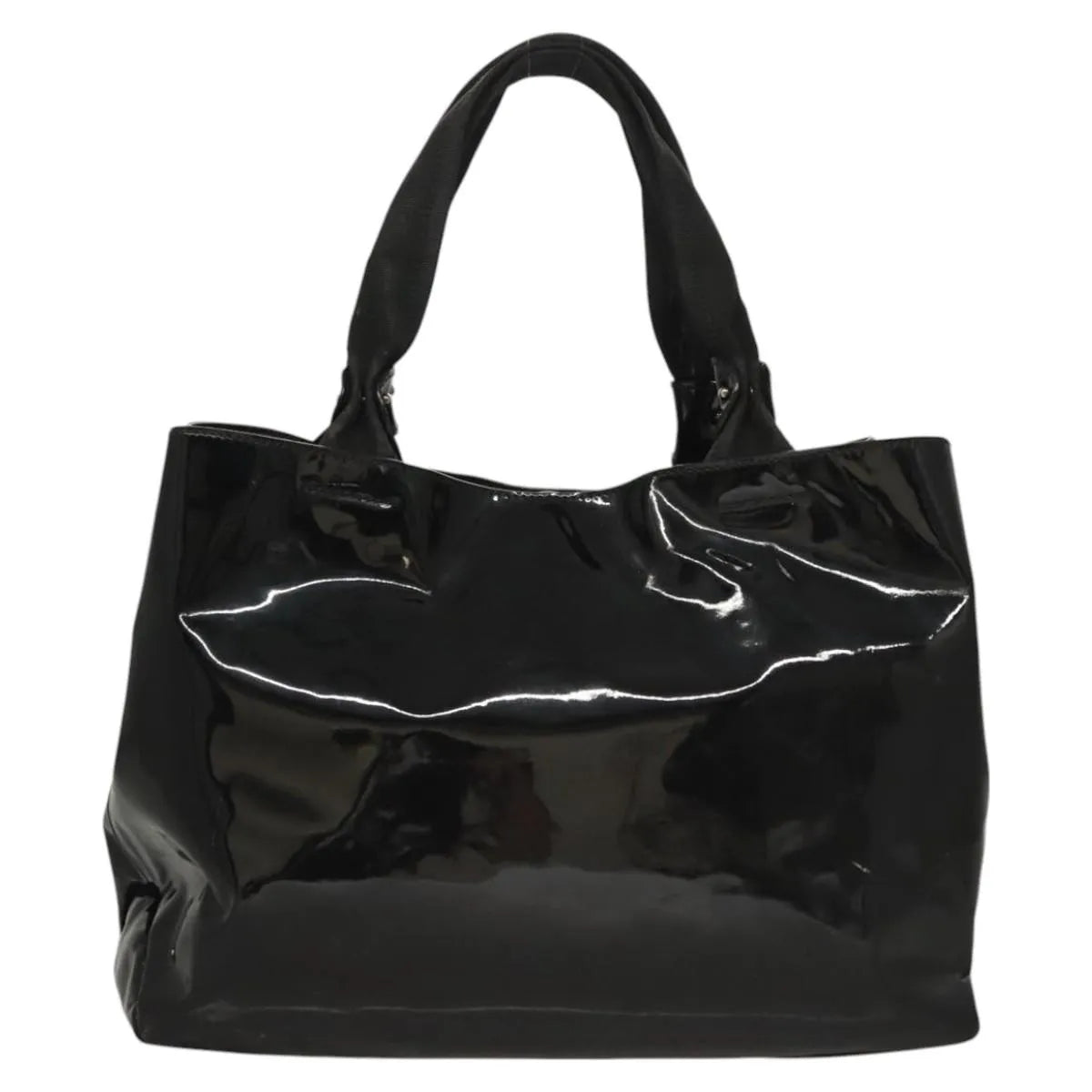 Salvatore Ferragamo Vala Patent leather, Black, Patent Leather, Handbag