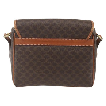 Celine Vintage Macadam Canvas and Leather, Brown, Canvas, Shoulder Bag