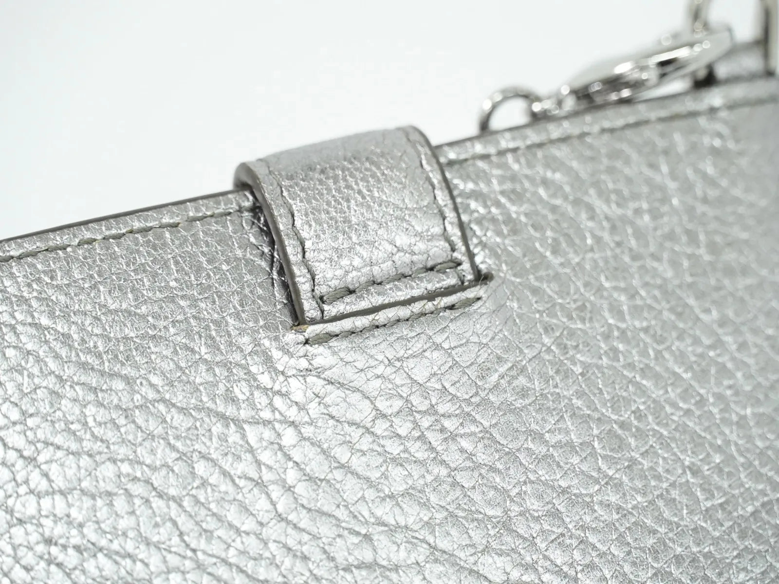 Miu Miu Madras Card Holder with crystal fringe leather, Silver, Leather, Card Holder