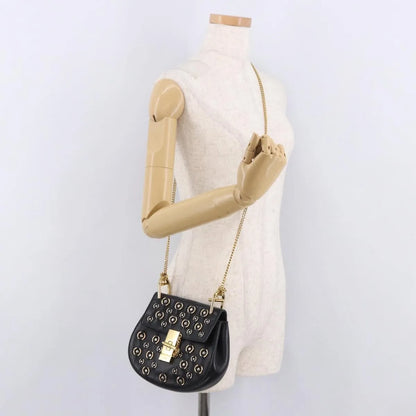 Chloe Drew Leather, Black, Leather, Shoulder Bag