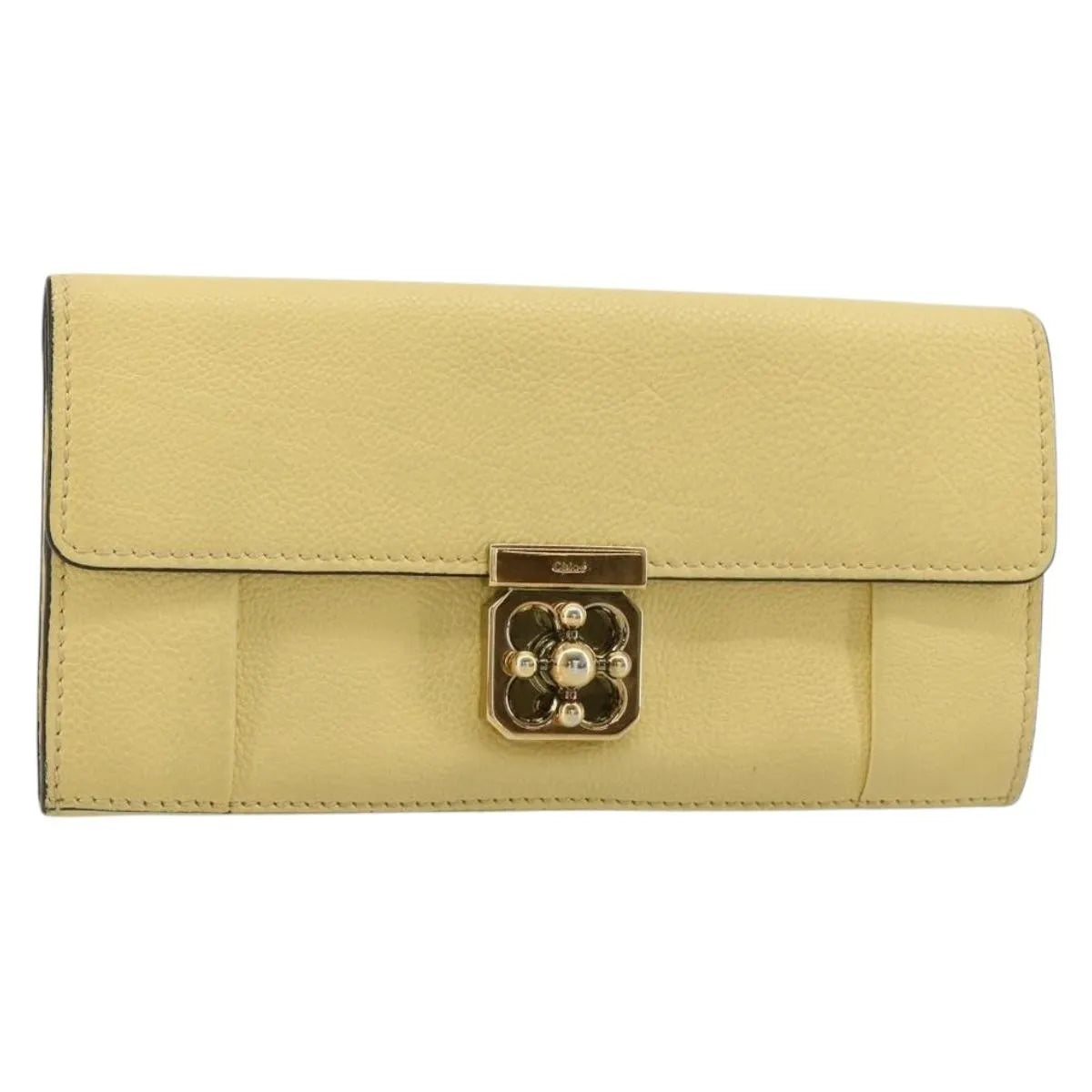 Chloe Marcie Continental Leather, Yellow, Leather, Wallet