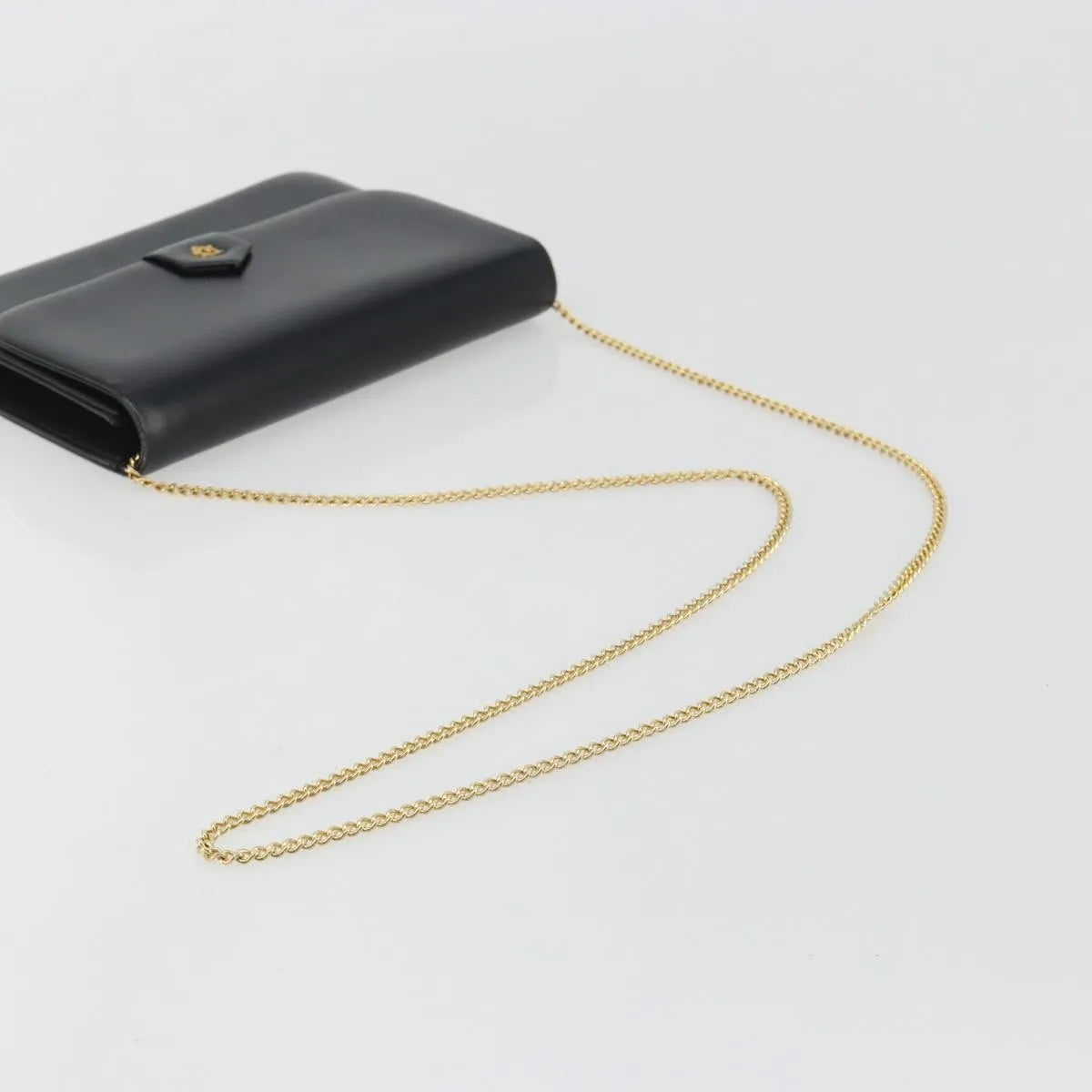 Christian Dior Vintage Clipper closure clutch with logo leather, Black, Leather, Crossbody Bag