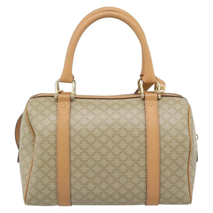Celine Vintage Macadam Boston Canvas, Beige, Canvas, Handbag