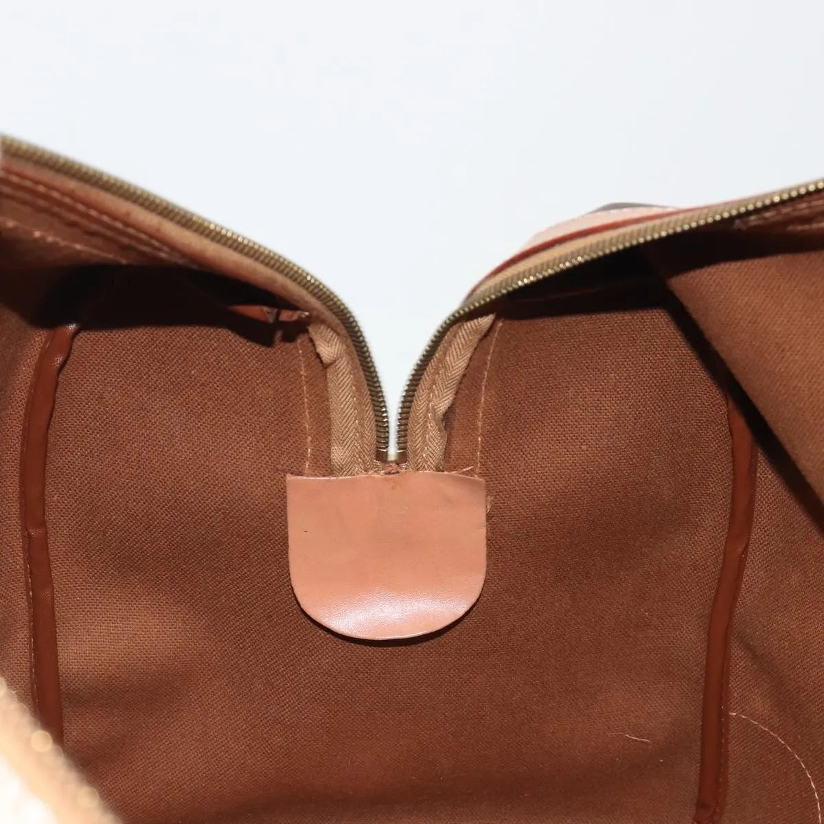 Celine Vintage Macadam Boston Canvas and Leather, Brown, Canvas, Handbag