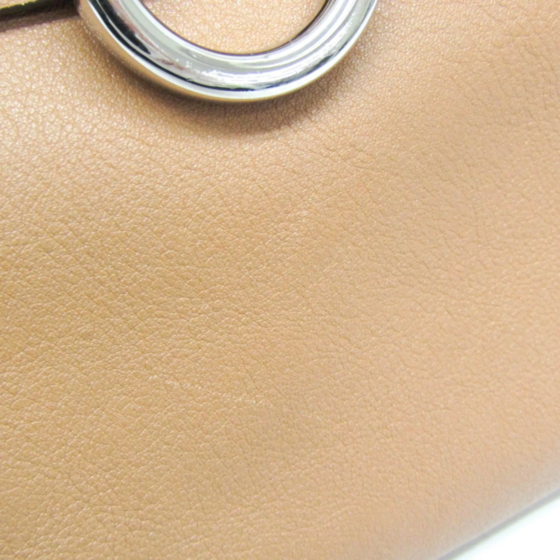 Salvatore Ferragamo Gancini Leather, Brown, Leather, Shoulder Bag