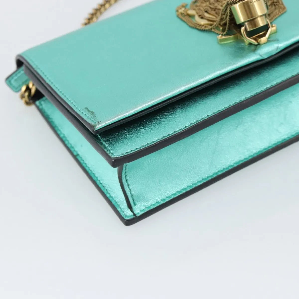 Saint Laurent Kate leather, Green, Leather, Shoulder Bag