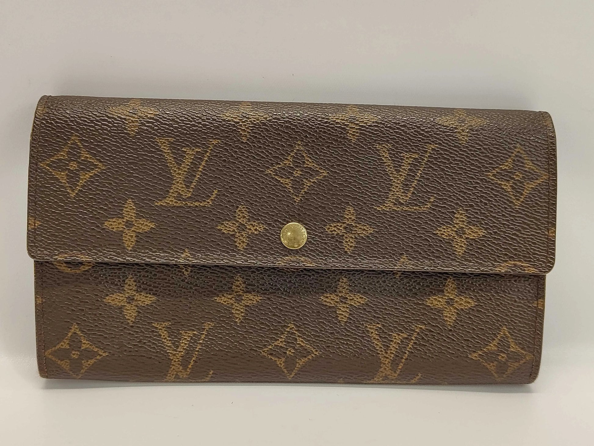 Louis Vuitton Emilie Monogram Canvas, Brown, Calfskin, Wallet