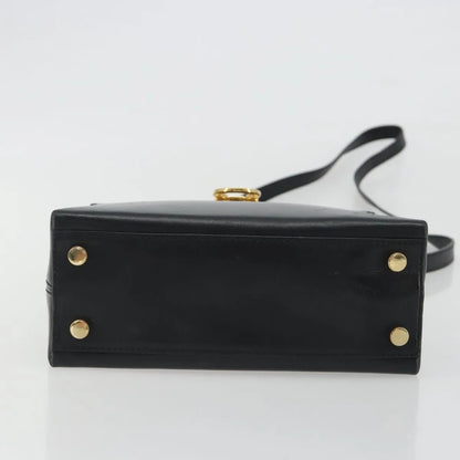 Salvatore Ferragamo Gancini Convertible Top Handle Leather, Black, Leather, Handbag