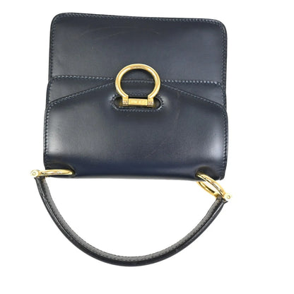 Celine Gancini Leather, Navy, Leather, Handbag