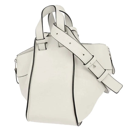 Loewe Hammock Leather, White, Leather, Handbag