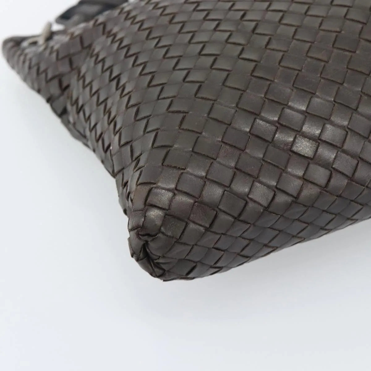 Bottega Veneta Flat Messenger Intrecciato Nappa, Brown, Leather, Crossbody Bag