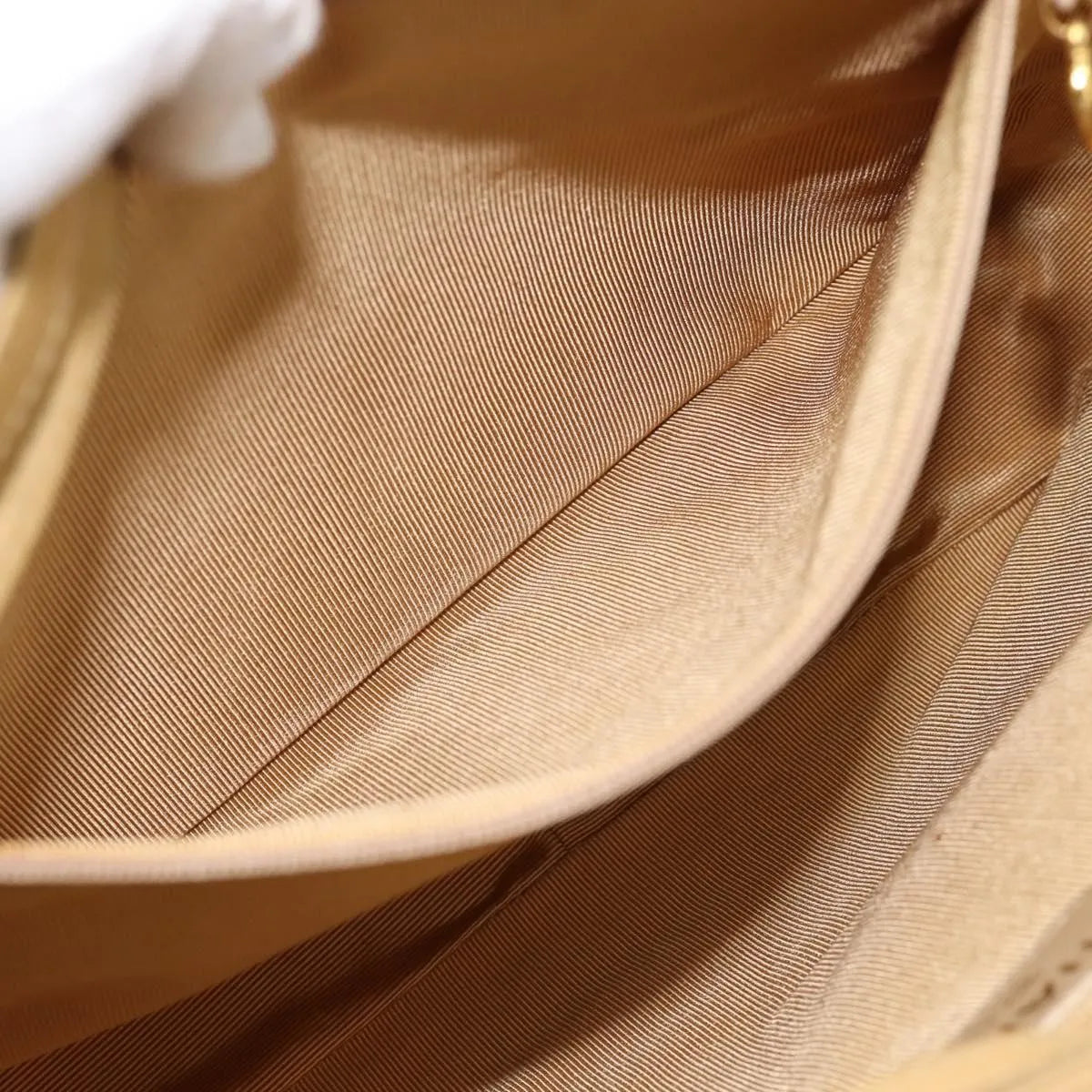 Chanel Vintage Front Pocket Leather, Beige, Patent Leather, Shoulder Bag