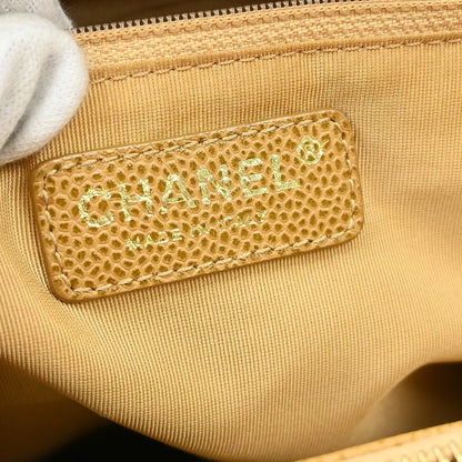 Chanel Grand Shopping Tote Quilted Caviar, Beige, Calfskin, Tote Bag