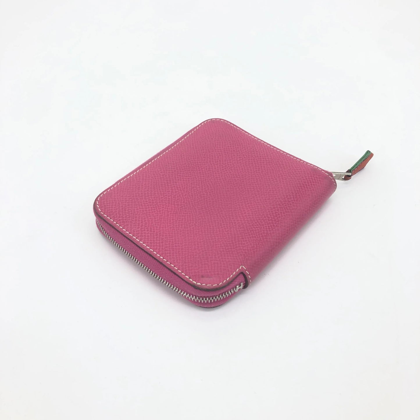Hermes Azap Silkin Epsom Leather Silk, Pink, Calfskin, Wallet