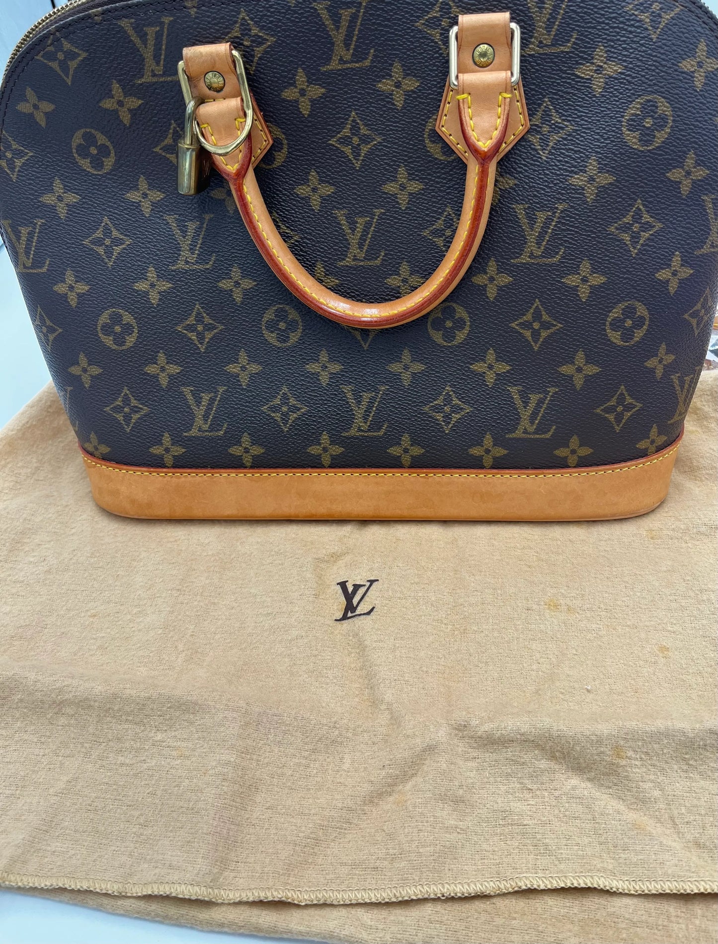 Louis Vuitton Vintage Alma Monogram Canvas, Brown, Canvas, Handbag