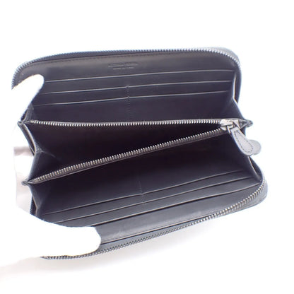 Bottega Veneta Intrecciato Long Zip Leather, Black, Leather, Wallet