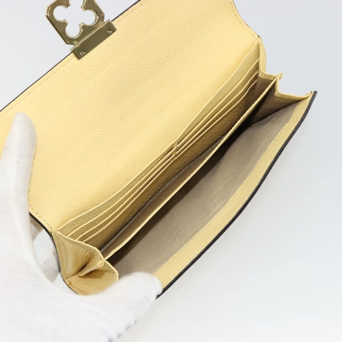 Chloe Marcie Continental Leather, Yellow, Leather, Wallet