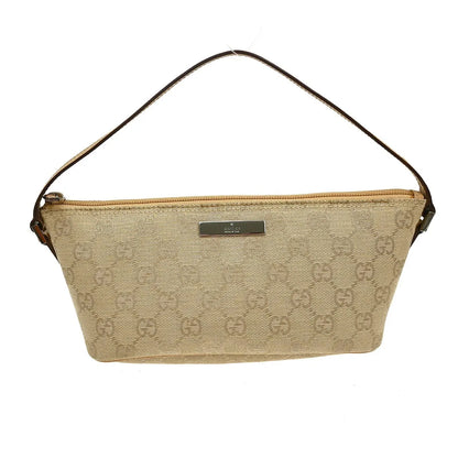 Gucci Web Boat Pochette GG Canvas, Beige, Canvas, Handbag