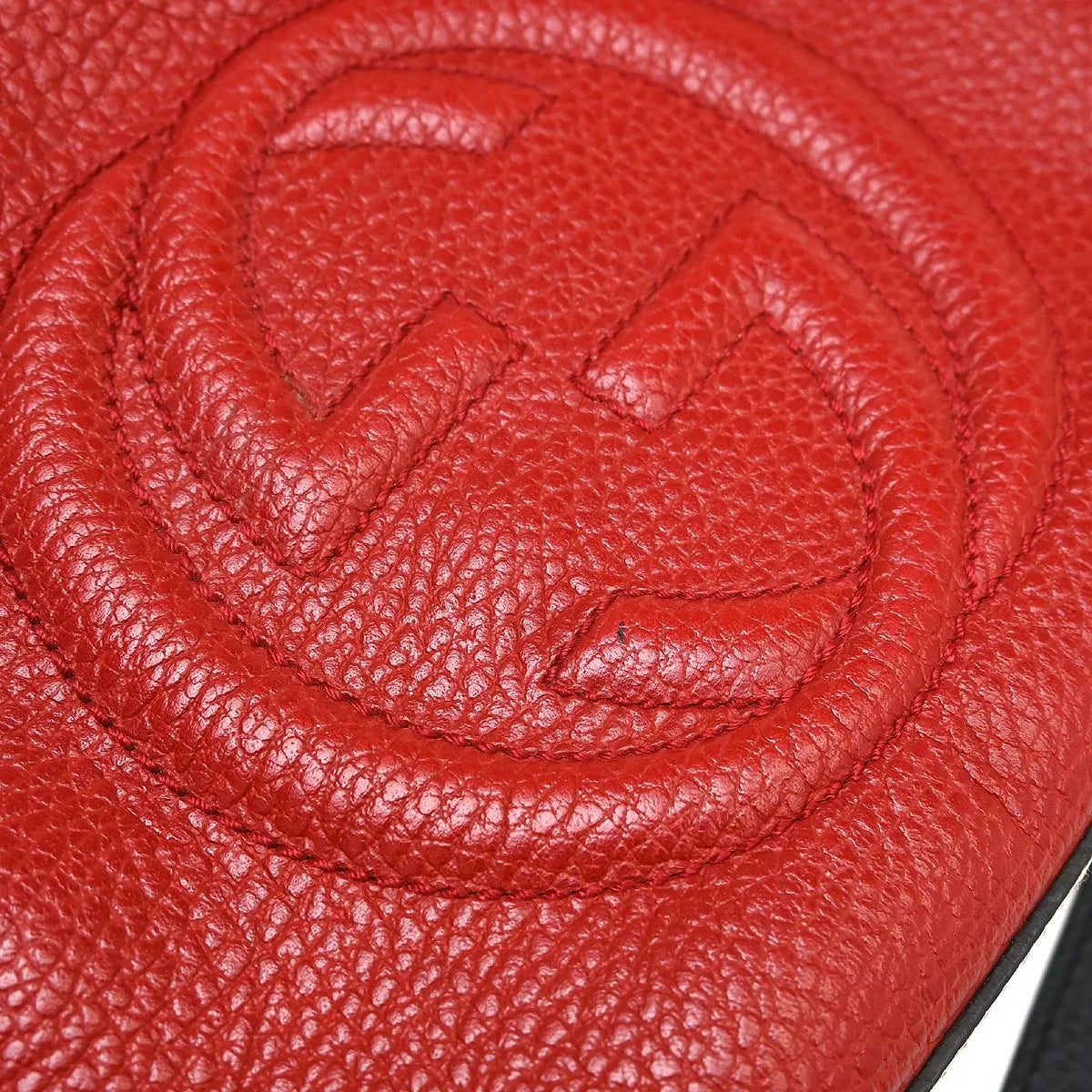 Gucci Soho Shoulder Leather, Red, Leather, Handbag