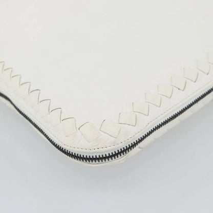 Bottega Veneta Belted Tote Intrecciato Nappa, White, Leather, Tote Bag