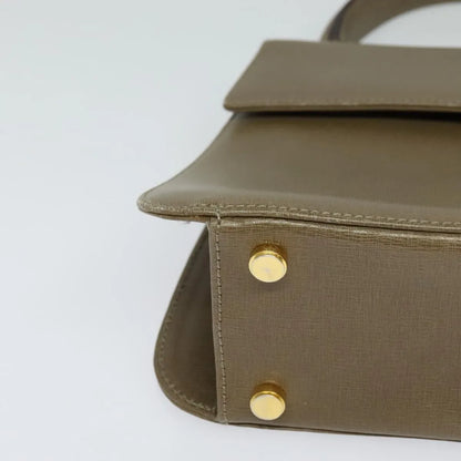 Salvatore Ferragamo Gancini Leather, Brown, Leather, Handbag