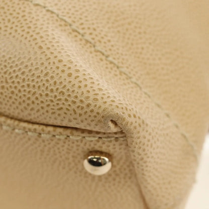Chanel Vintage CC Resin Chain Caviar, Beige, Leather, Shoulder Bag
