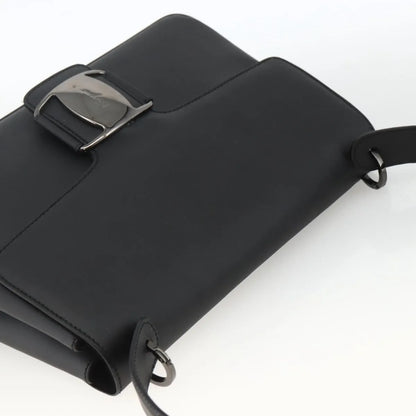Salvatore Ferragamo Vala Canvas, Black, Canvas, Shoulder Bag