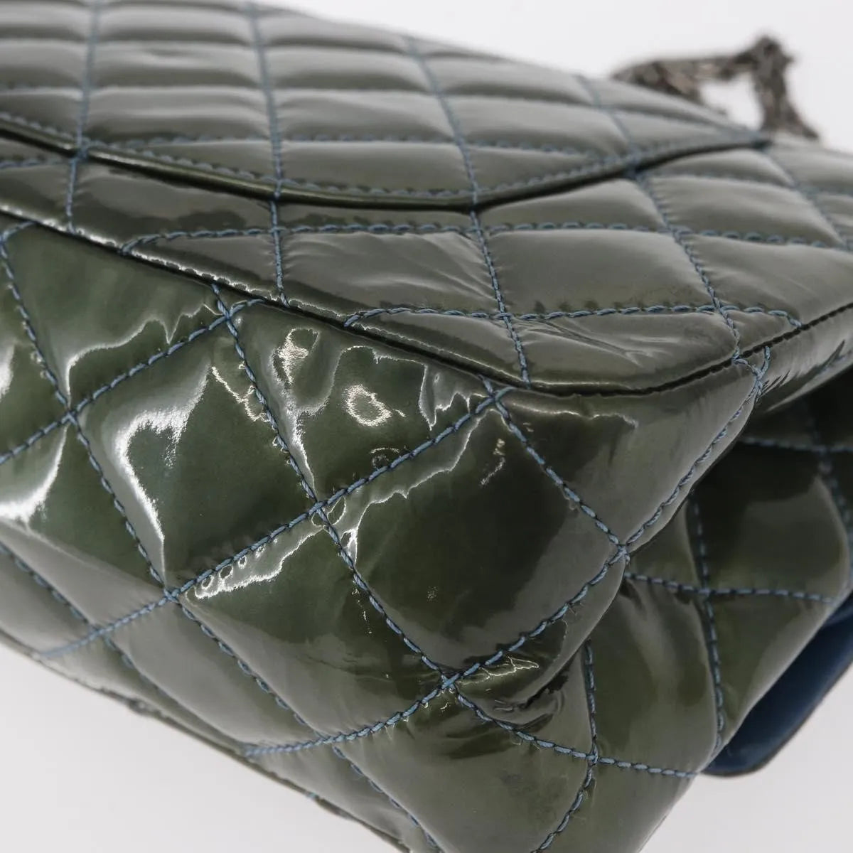 Chanel Reissue 2.55 Flap Quilted Patent, Green, Metal, Shoulder Bag