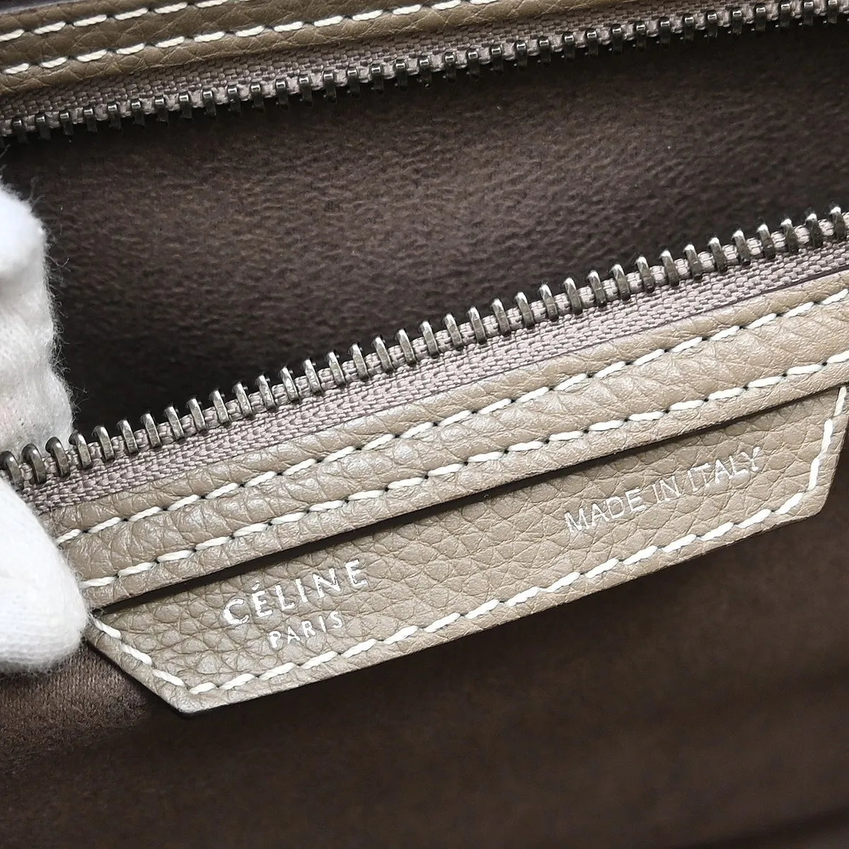 Celine Luggage Grainy Leather, Gray, Leather, Tote Bag