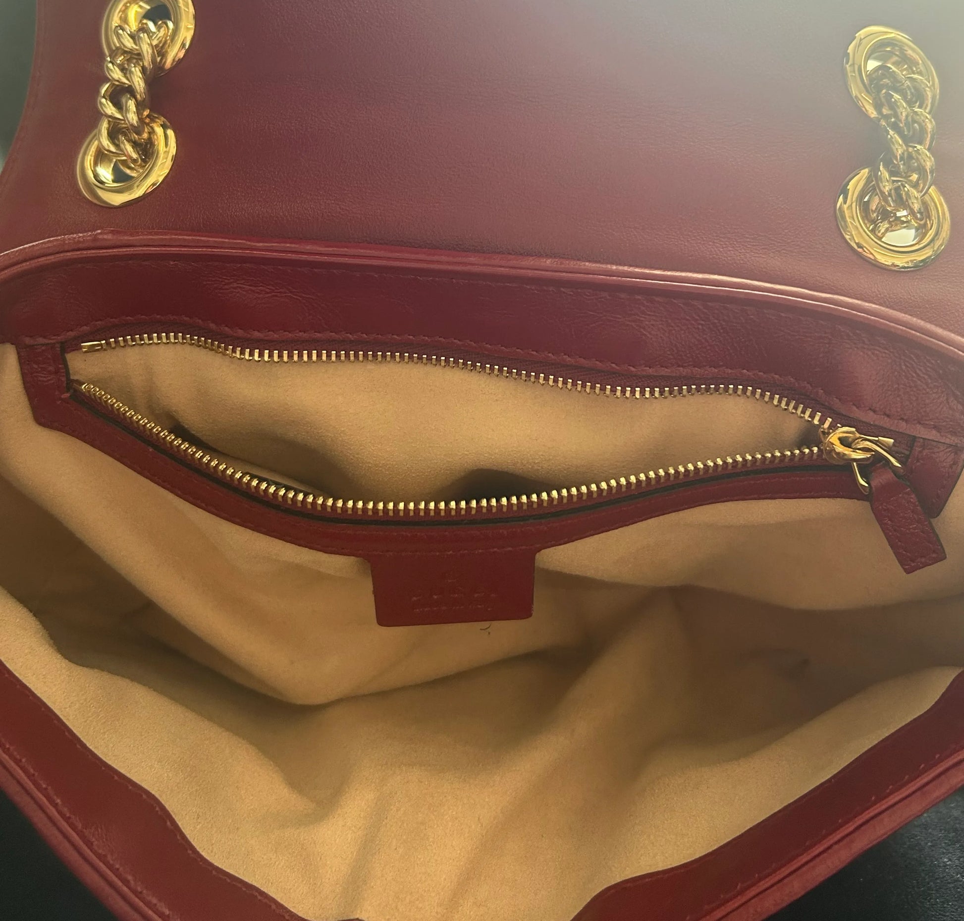 Gucci GG marmont Canvas, Beige, Canvas, Shoulder Bag