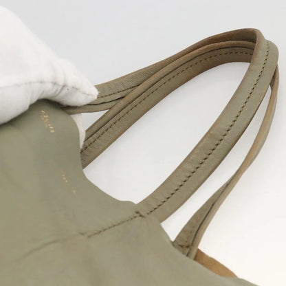 Celine Vertical Bi-Cabas Tote Leather, Beige, Leather, Tote Bag