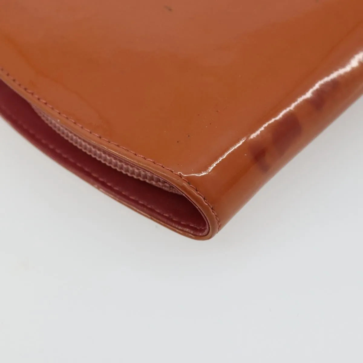 Chanel CC Logo Zip Around Patent, Orange, Patent Leather, Wallet