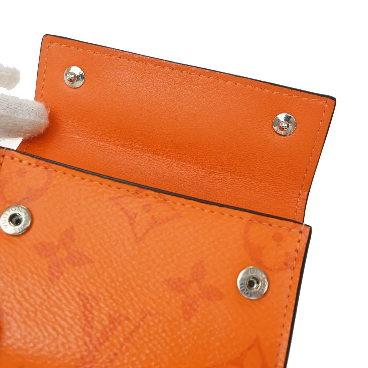 Louis Vuitton Discovery Monogram Taigarama, Orange, Leather, Wallet