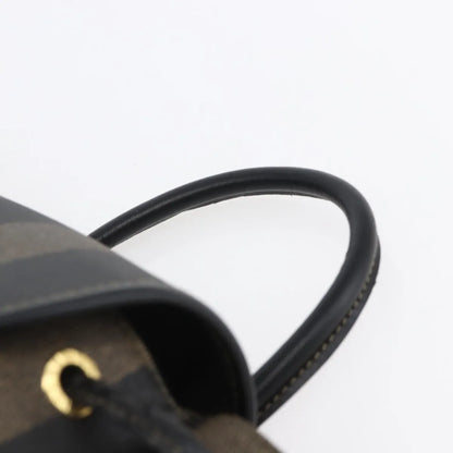 Fendi Vintage Pequin Logo Coated Canvas, Brown, Canvas, Backpack