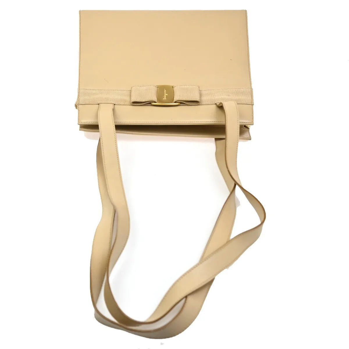Salvatore Ferragamo Vara Leather, Beige, Leather, Shoulder Bag