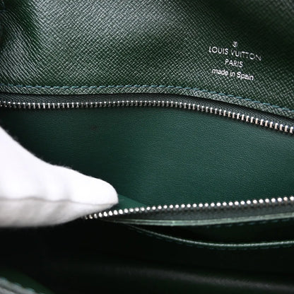 Louis Vuitton Selenga Pochette Taiga Leather, Green, Leather, Clutch