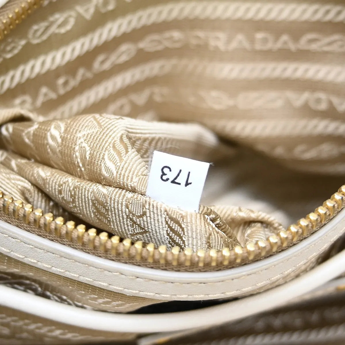 Prada Open Tote Canvas with Leather, Beige, Canvas, Handbag
