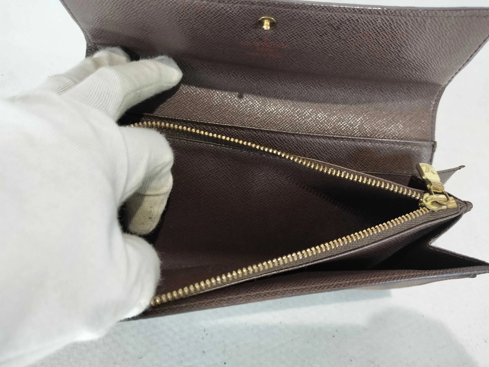 Louis Vuitton Portefeuille Sarah Damier, Brown, Canvas, Wallet
