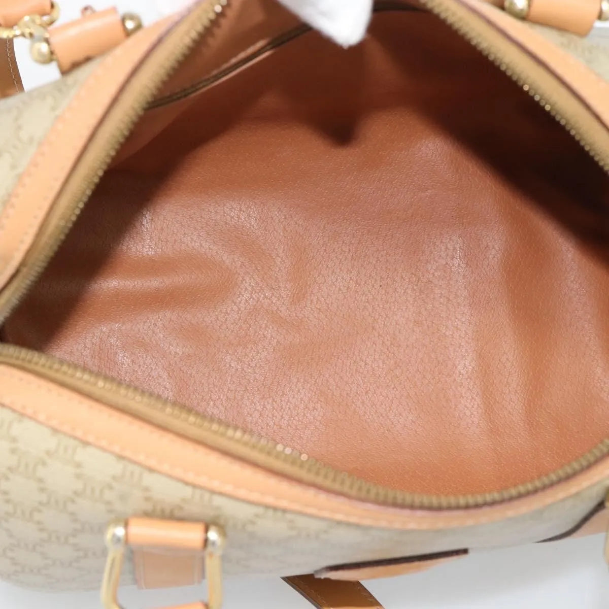 Celine Vintage Macadam Boston Canvas, Beige, Canvas, Handbag
