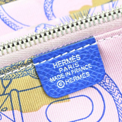 Hermes Azap Zip Around Silk'in Epsom, Blue, Leather, Wallet