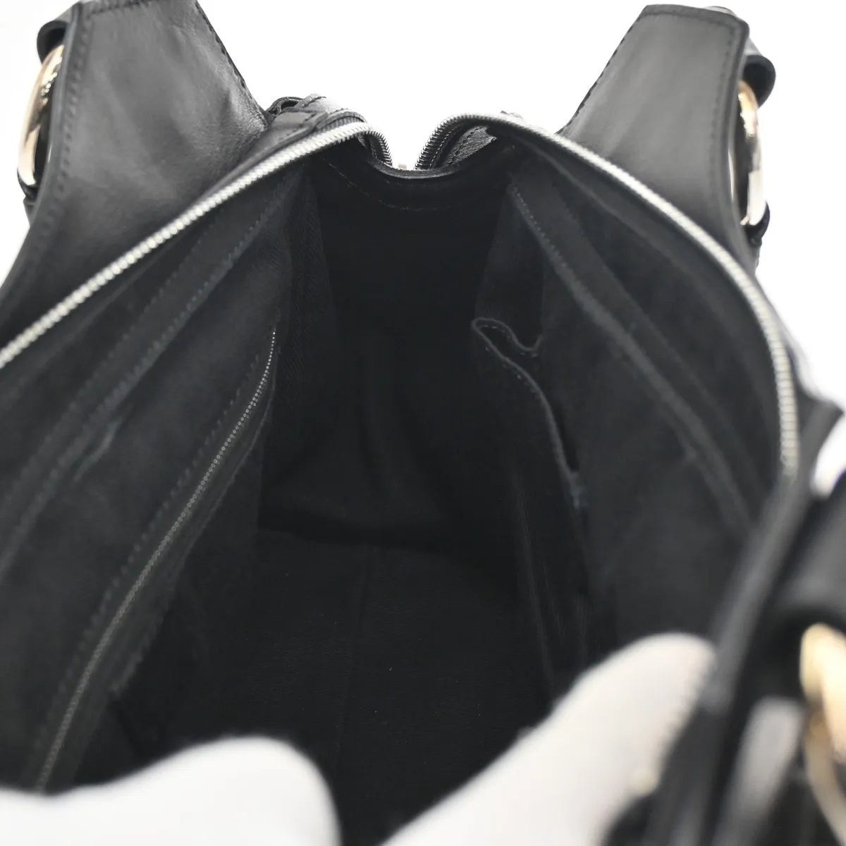 Celine C Macadam Suede, Black, Suede, Shoulder Bag