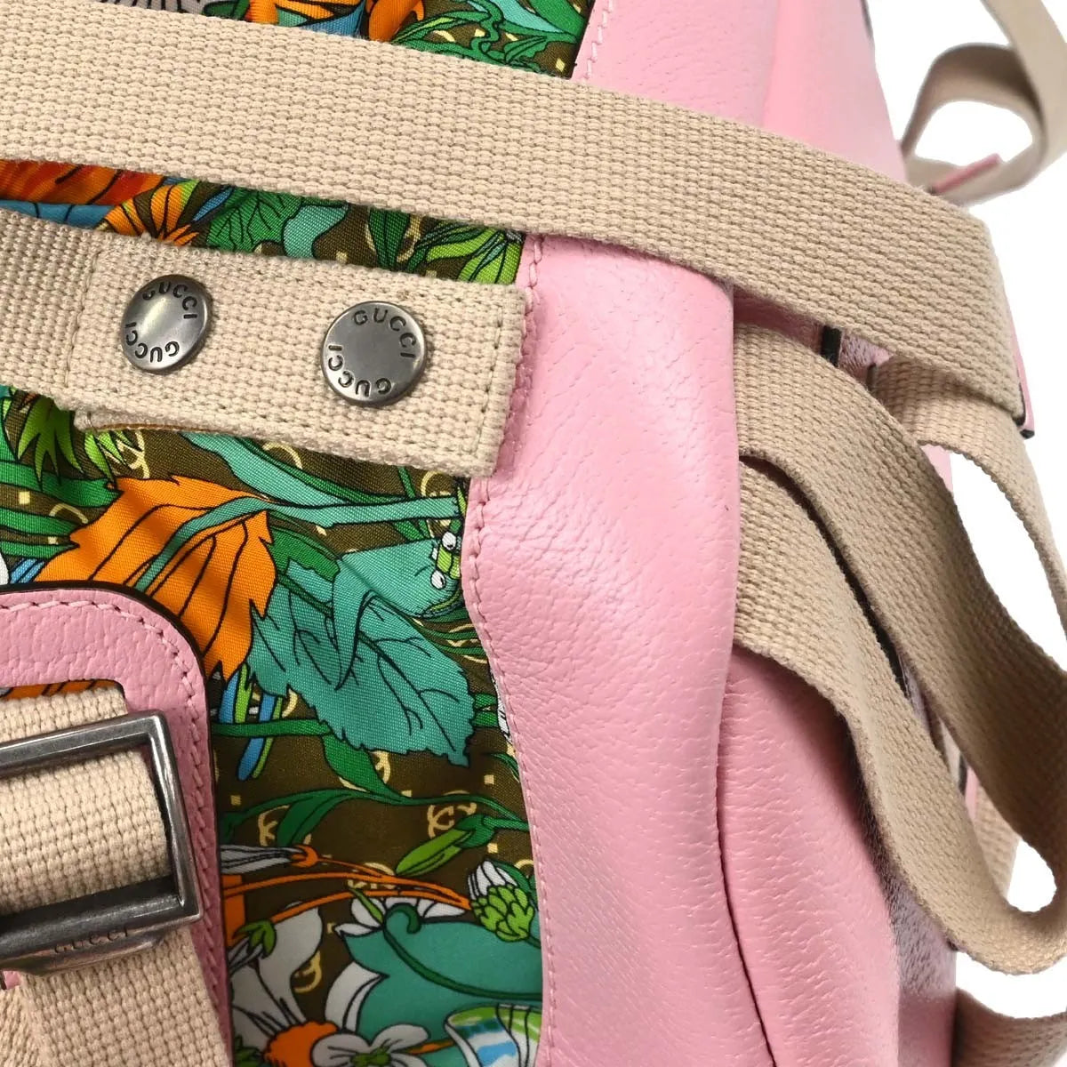 Gucci Gucci x The North Face Flap Printed Nylon, Multicolour, Canvas, Backpack