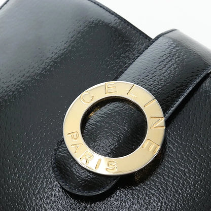 Celine Vintage logo ring shoulder bag Patent Leather, Green, Patent Leather, Shoulder Bag