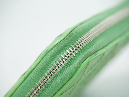 Chanel Wild Stitch Topics Wallet Lambskin, Green, Leather, Wallet