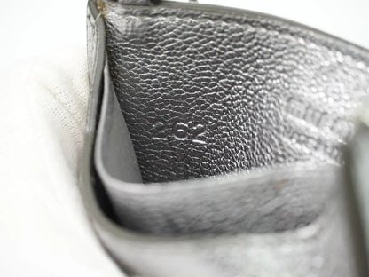 Miu Miu Madras Card Holder with crystal fringe leather, Silver, Leather, Card Holder