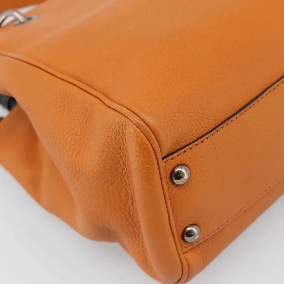 Gucci Bamboo shopper Leather, Orange, Leather, Handbag