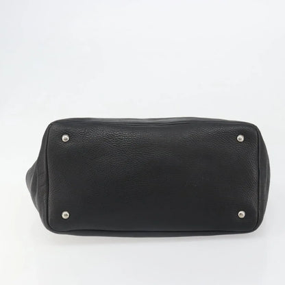 Prada Top Handle Tote Leather, Black, Leather, Tote Bag