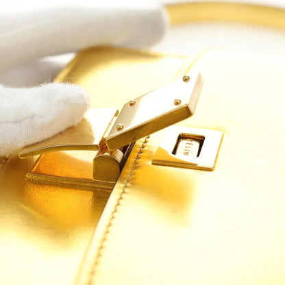 Celine Flap Shoulder Leather, Gold, Leather, Shoulder Bag